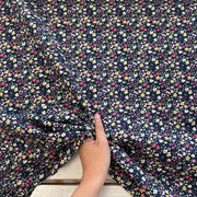 C855 Navy Meadow flowers cotton poplin