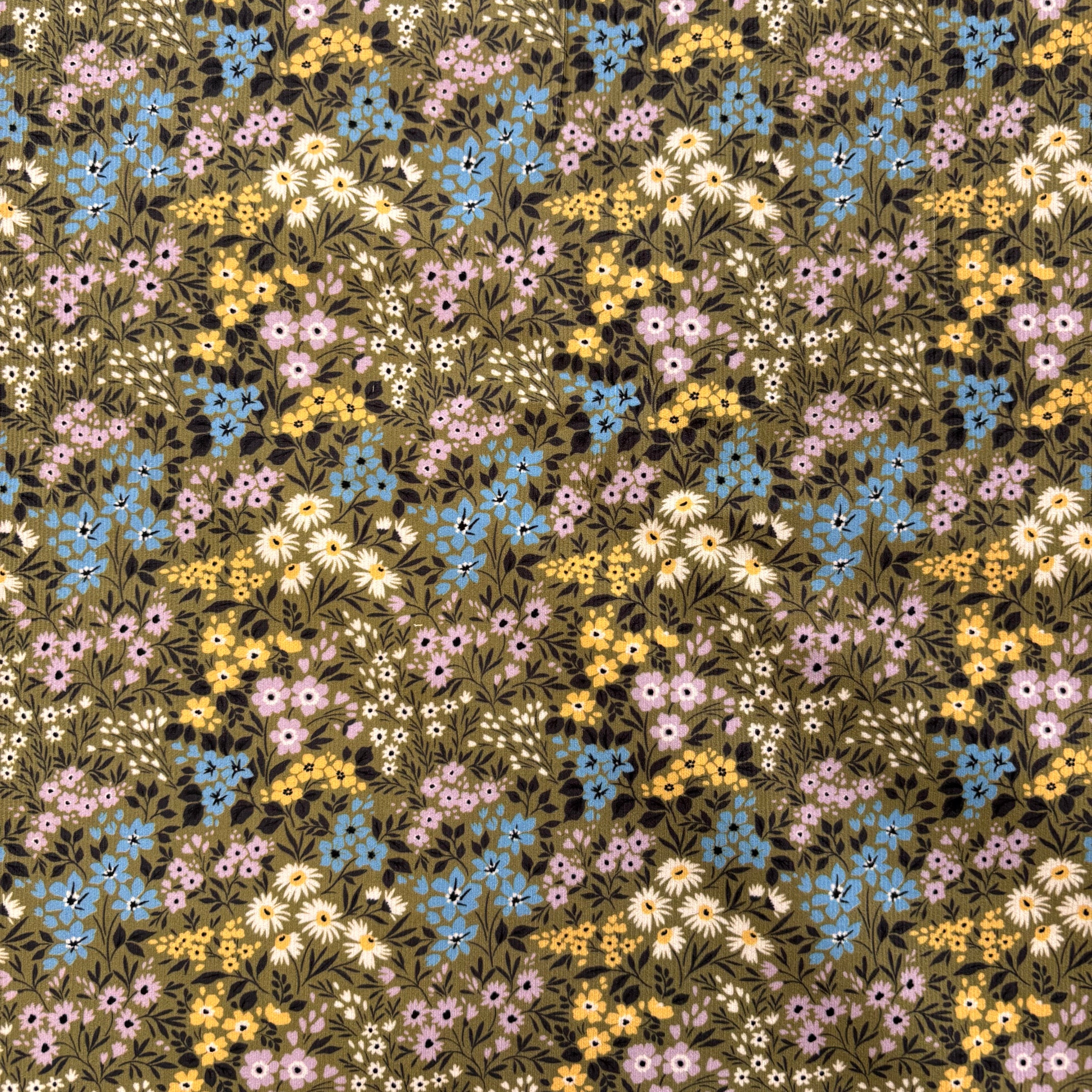 C857 Meadow Flowers Needlecord Green