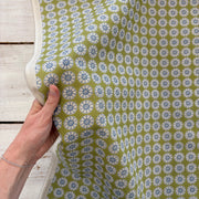 K47 Floral Stamp Linen Look Kiwi