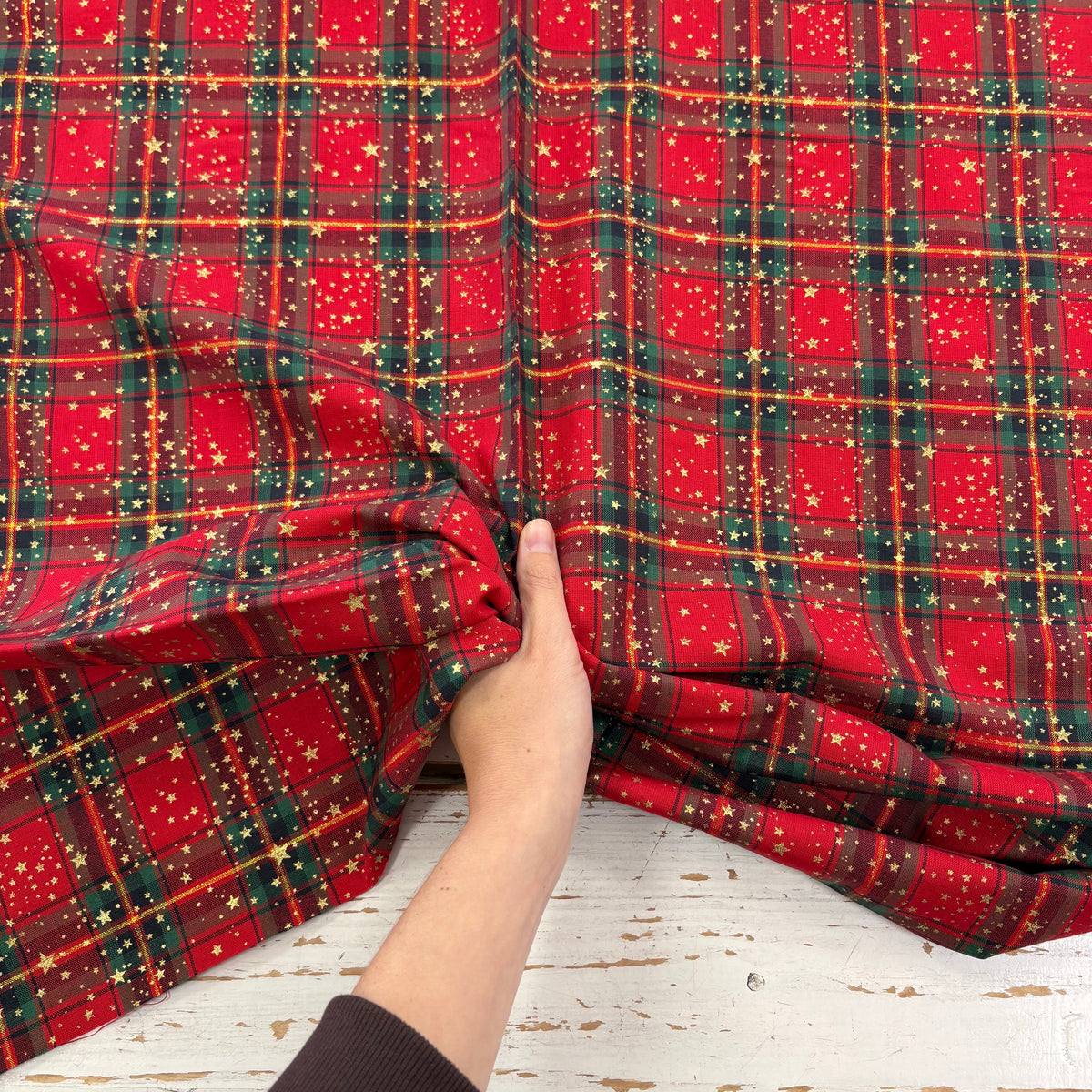 C658 Metallic Christmas Star Tartan