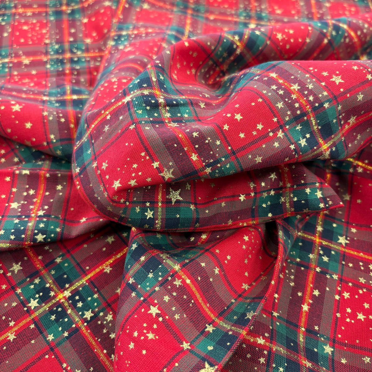 C658 Metallic Christmas Star Tartan