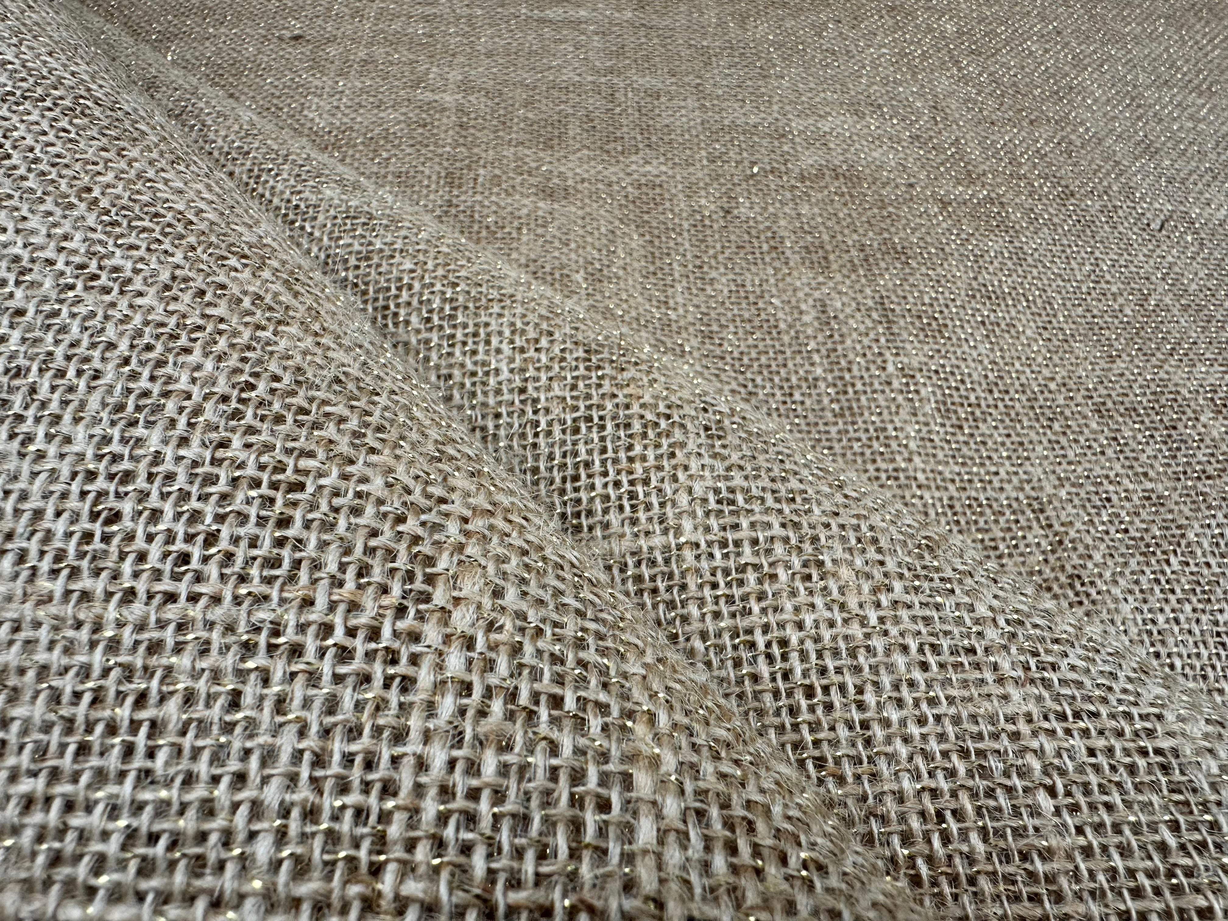 C828 Glitter Jute Hessian Fabric 10oz