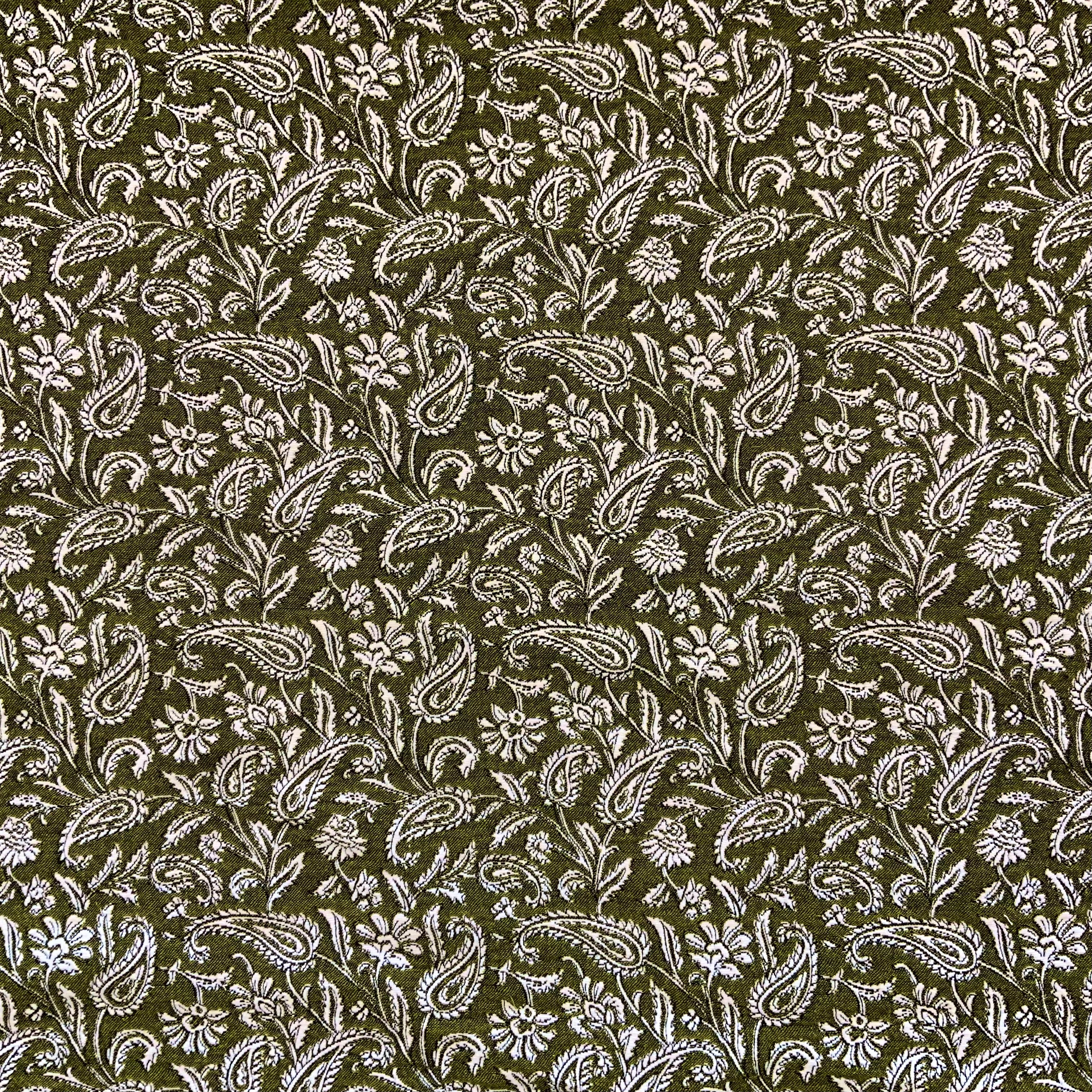 Paisley Reversible Textured Weave Olive H435