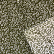 Paisley Reversible Textured Weave Olive H435