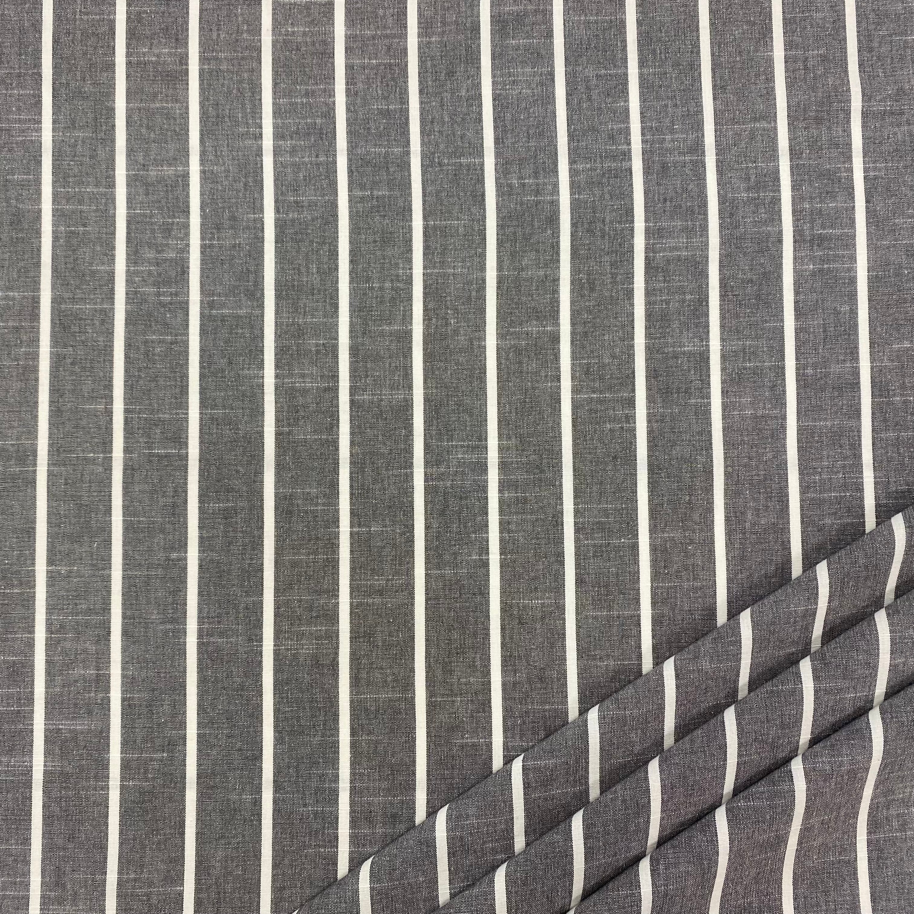 Charcoal Darcy woven cotton stripe Tex ex 2924