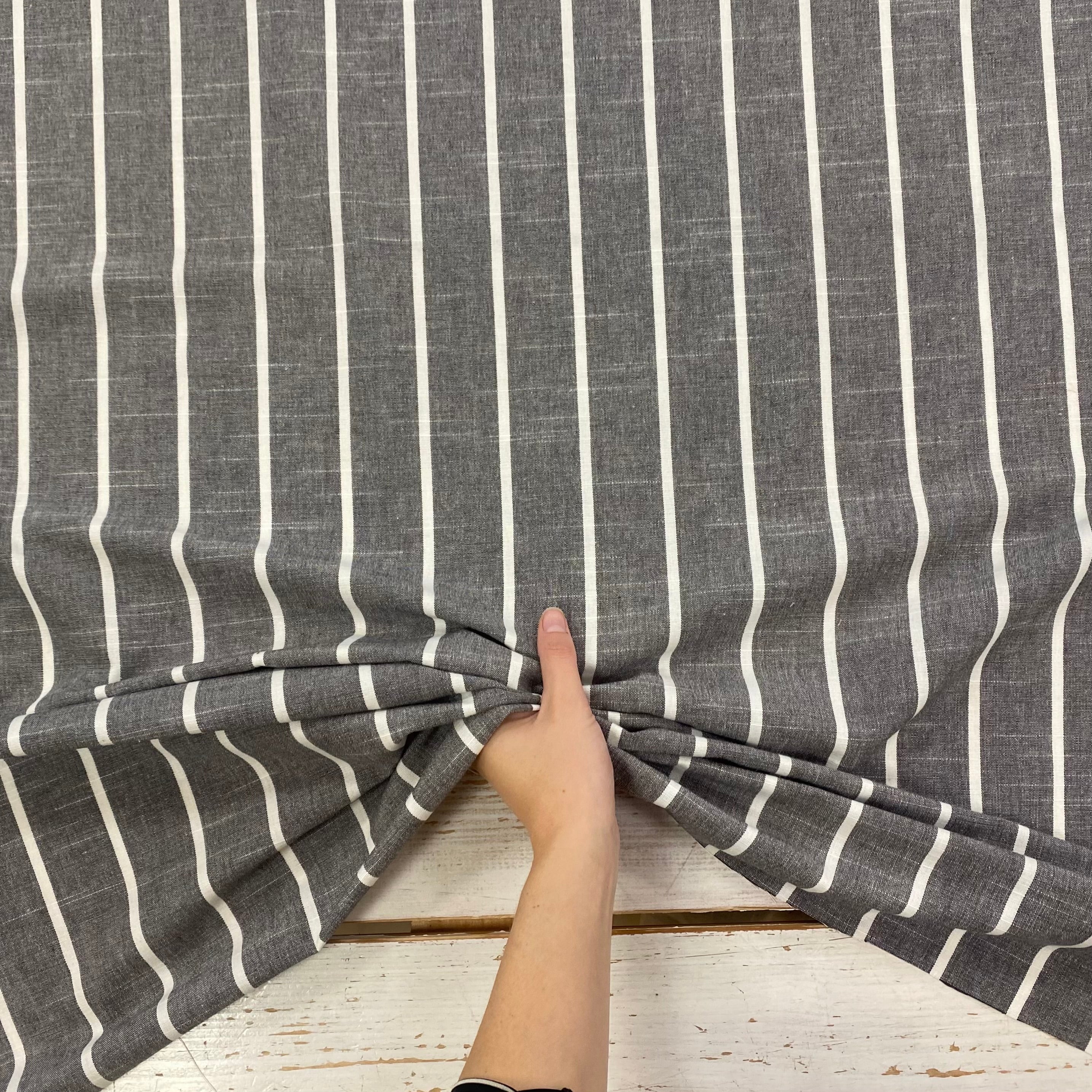 Charcoal Darcy woven cotton stripe Tex ex 2924