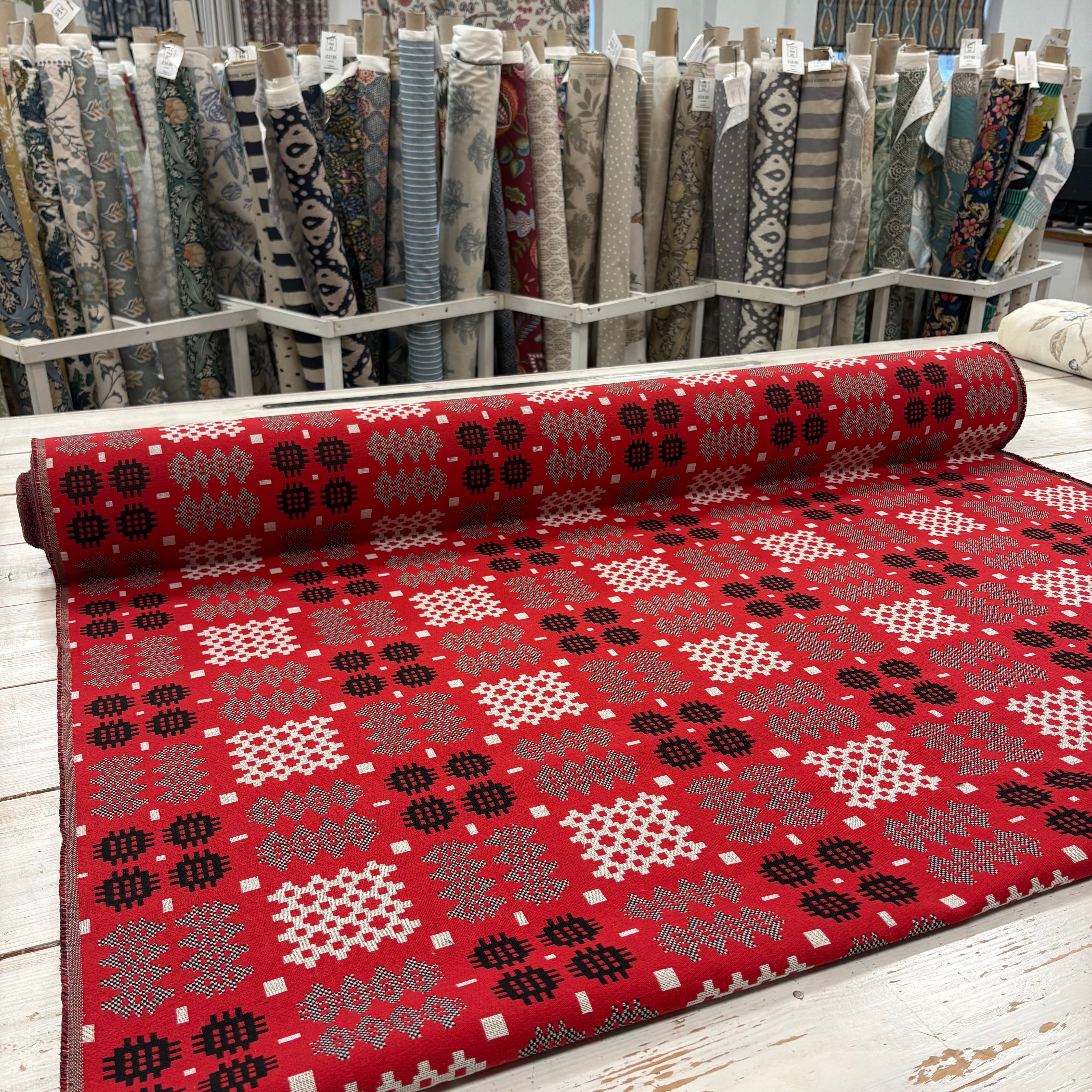 S301 Welsh Blanket Tapestry Dragon Red