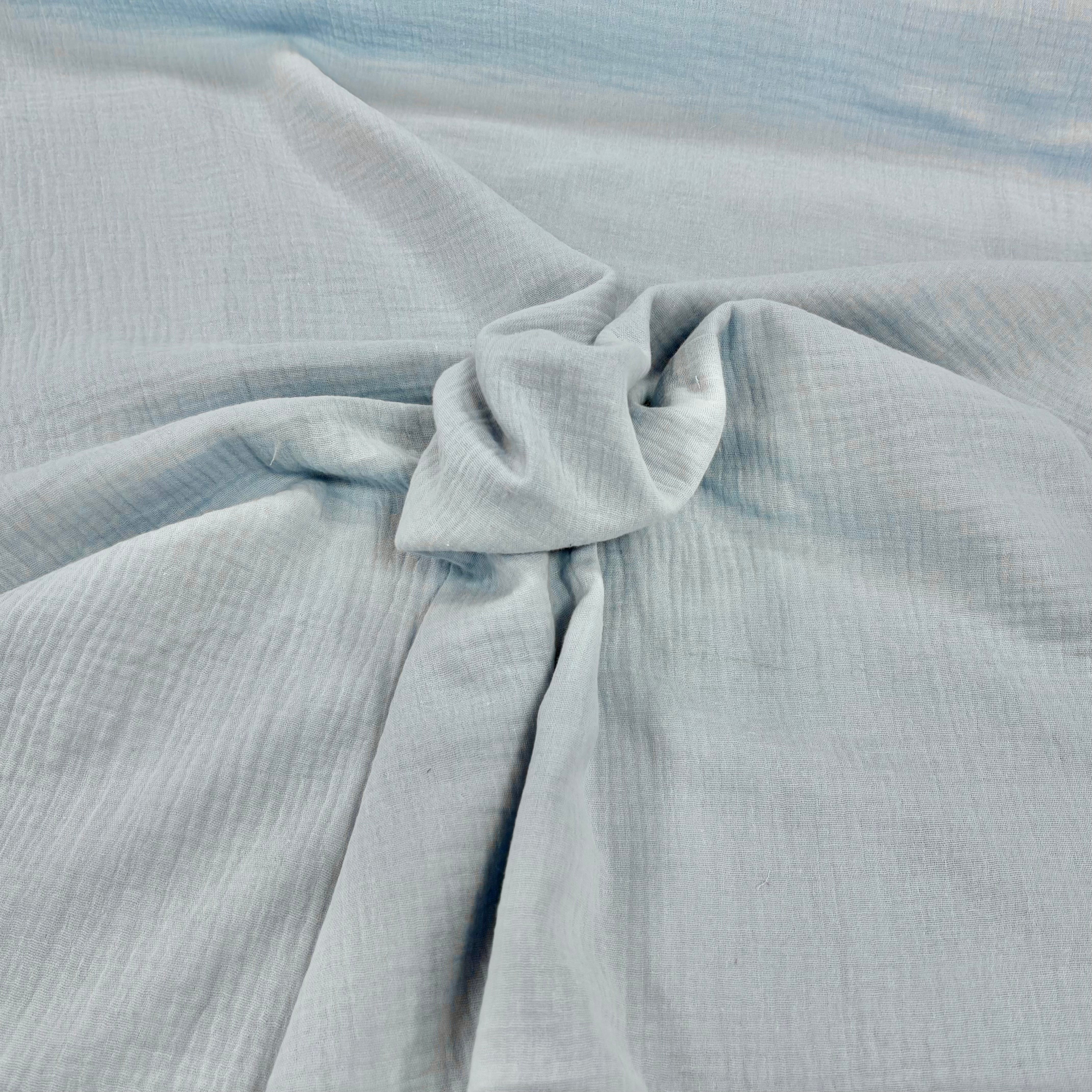 C849 Muslin Double Cloth Crinkle Blue