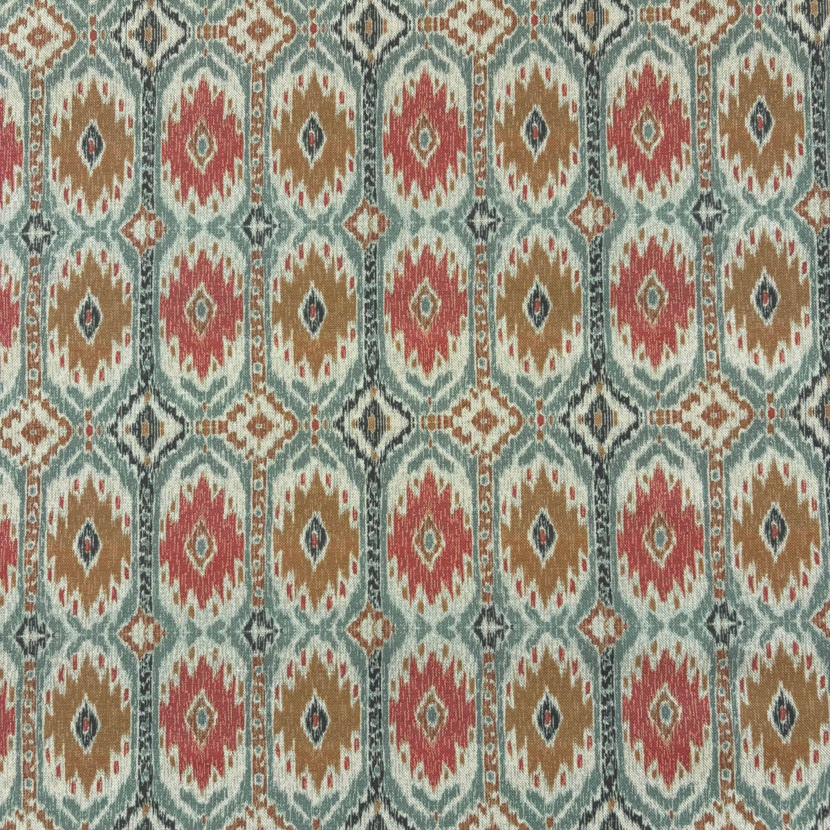 K51 Ikat Stripe Linen Look Sage Spice Fabric