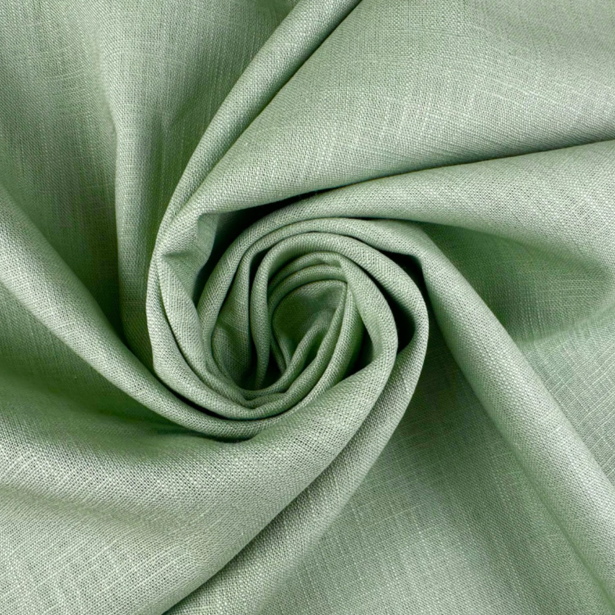 Natural Ramie Linen Look Mint C789 Fabric Gathered