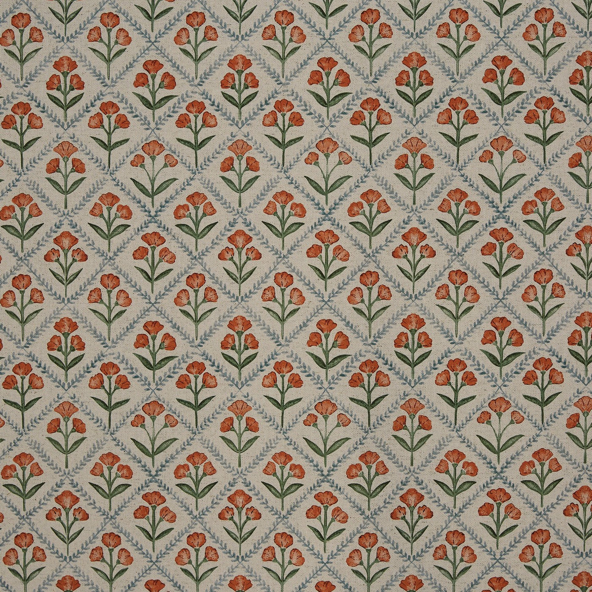 Prestigious Textiles Chatsworth Ginger floral cotton linen fabric from the Greenhouse collection