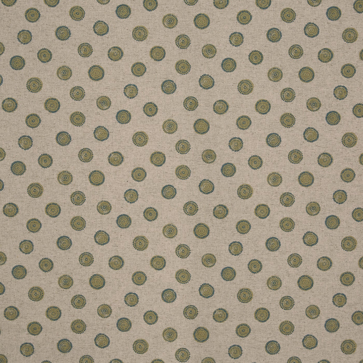 Prestigious Textiles Daisy Olive spotty cotton linen fabric from the Greenhouse collection