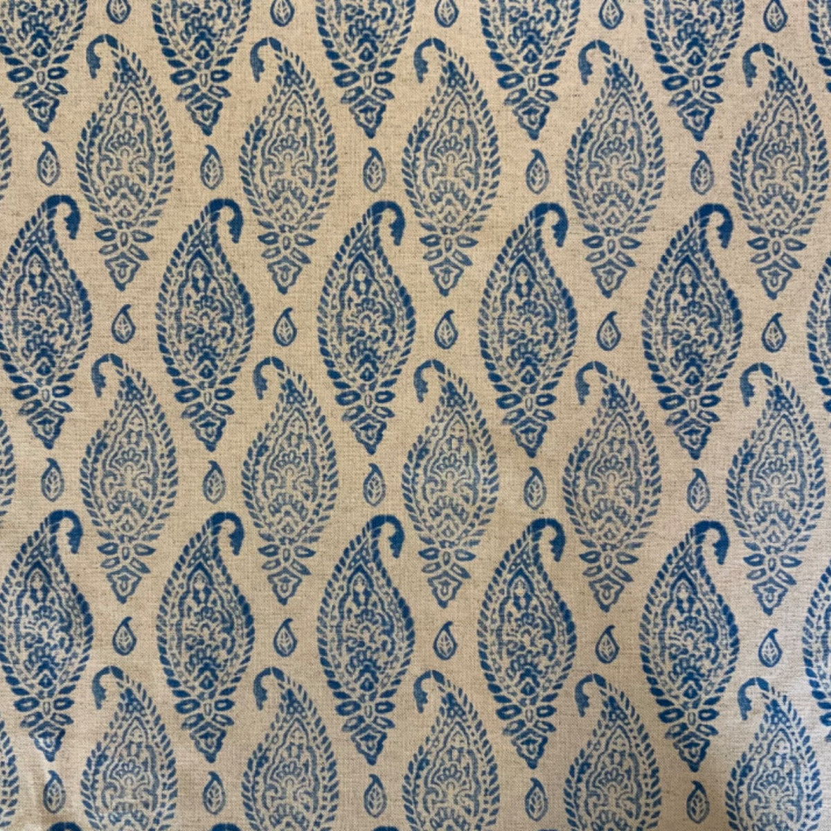 Prestigious Textiles Wollerton Cornflower paisley cotton linen fabric from the Greenhouse collection