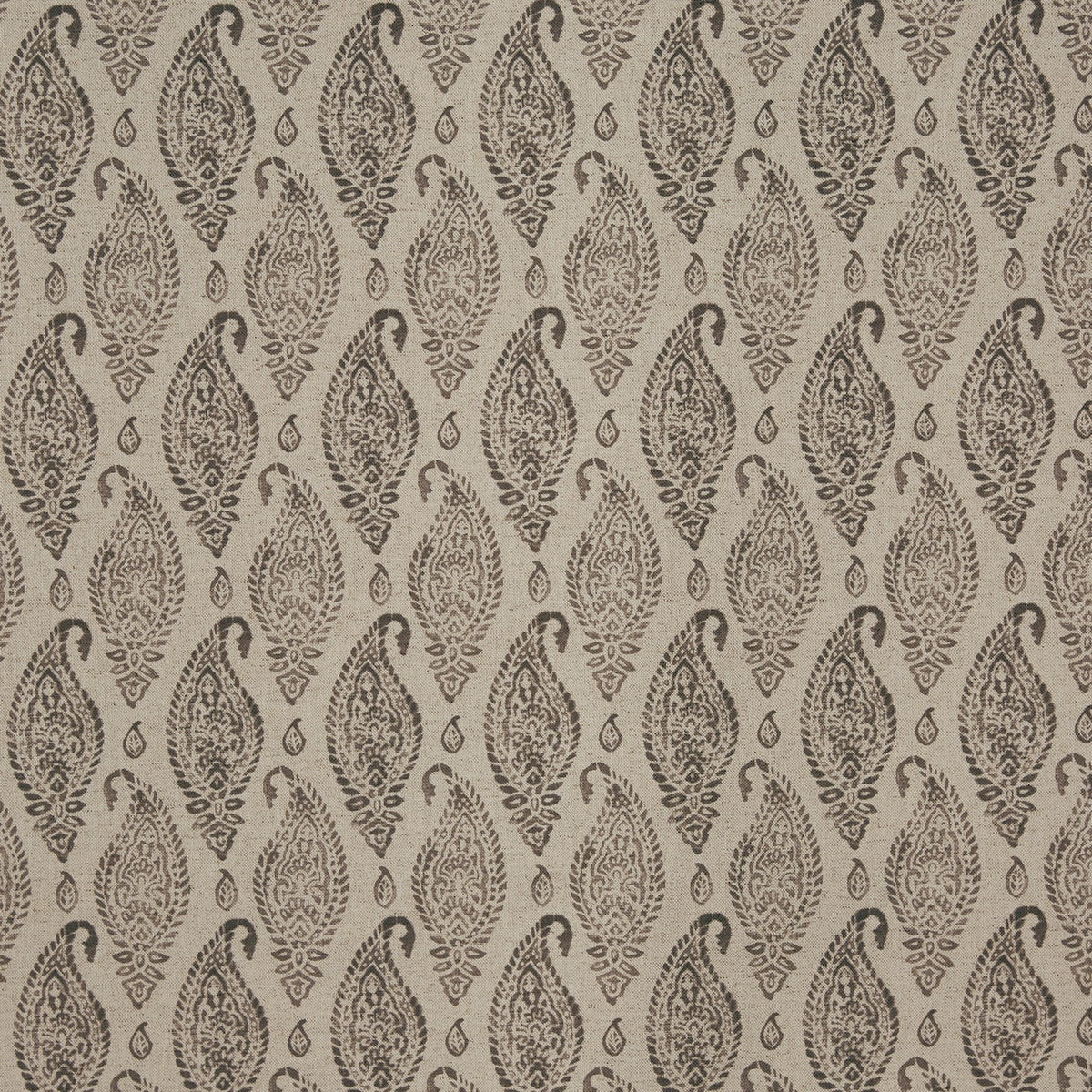 Prestigious Textiles Wollerton Slate paisley cotton linen fabric from the Greenhouse collection