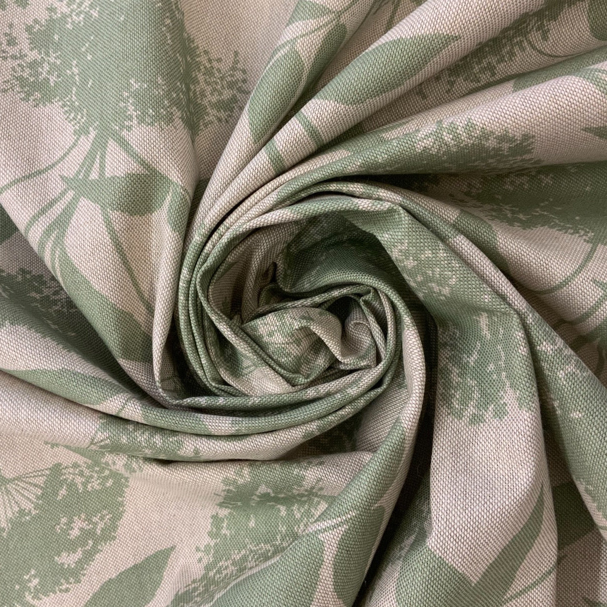 S183 Elderflower Sage Fabric Gathered