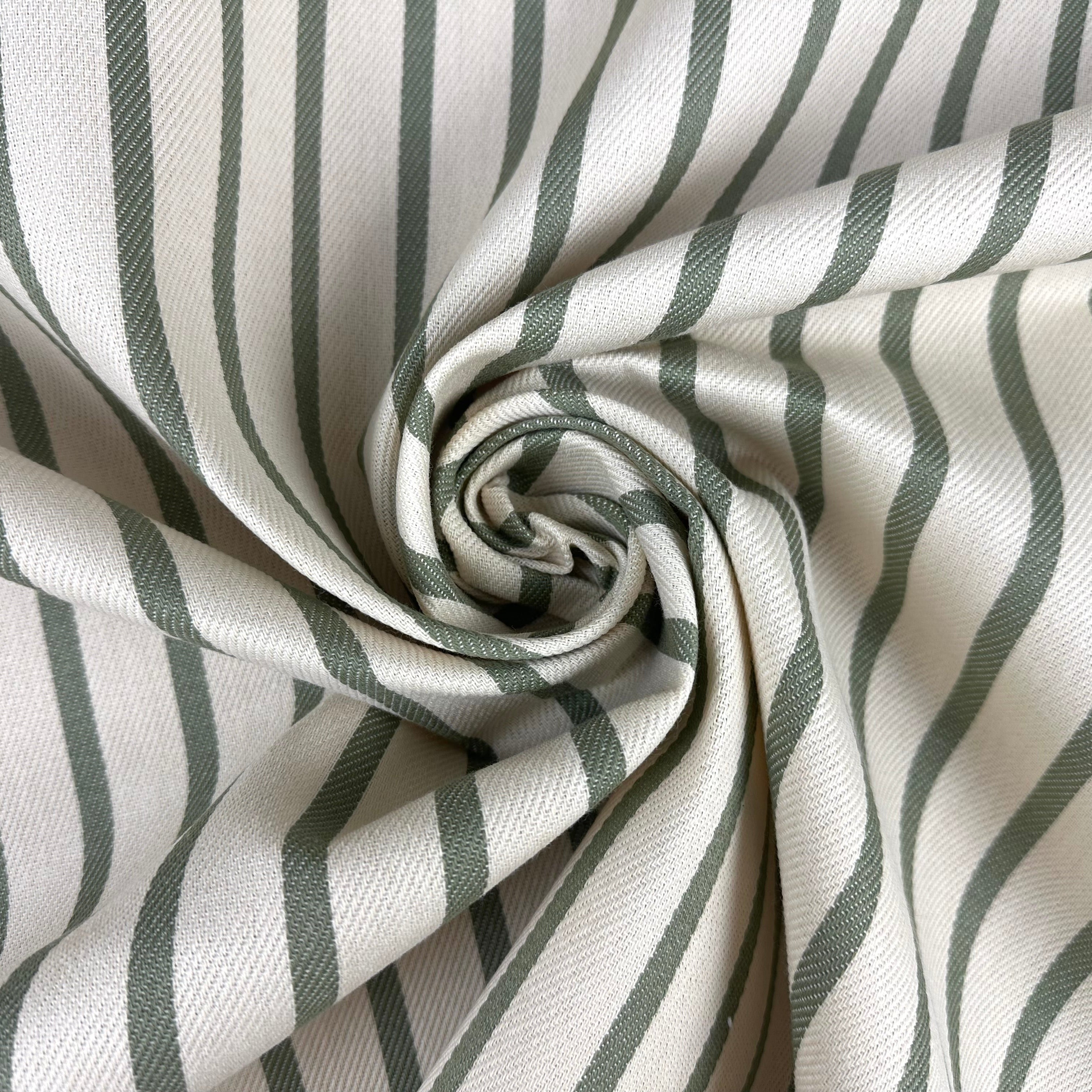 S291 Stain Resistant Stripe Forest Fabric Twisted
