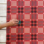 S48 Welsh Blanket Oilcloth Red Wipeable Tablecloth Fabric