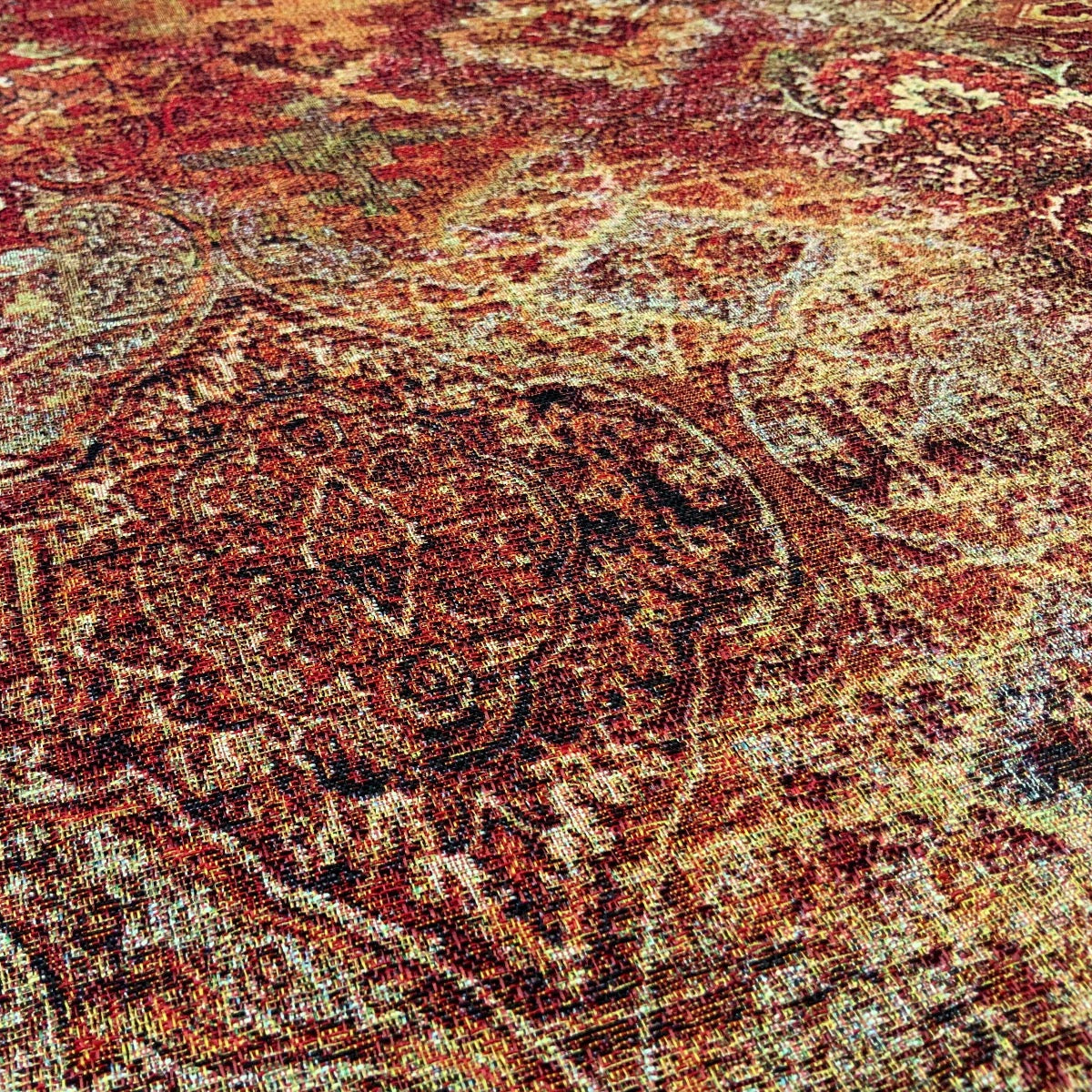 T446 Moroccan Bazaar Tapestry Rust Fabric detail