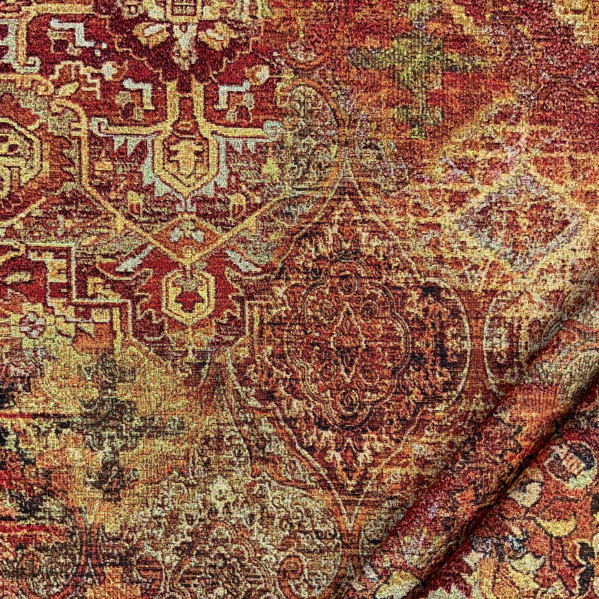 T446 Moroccan Bazaar Tapestry Rust Fabric
