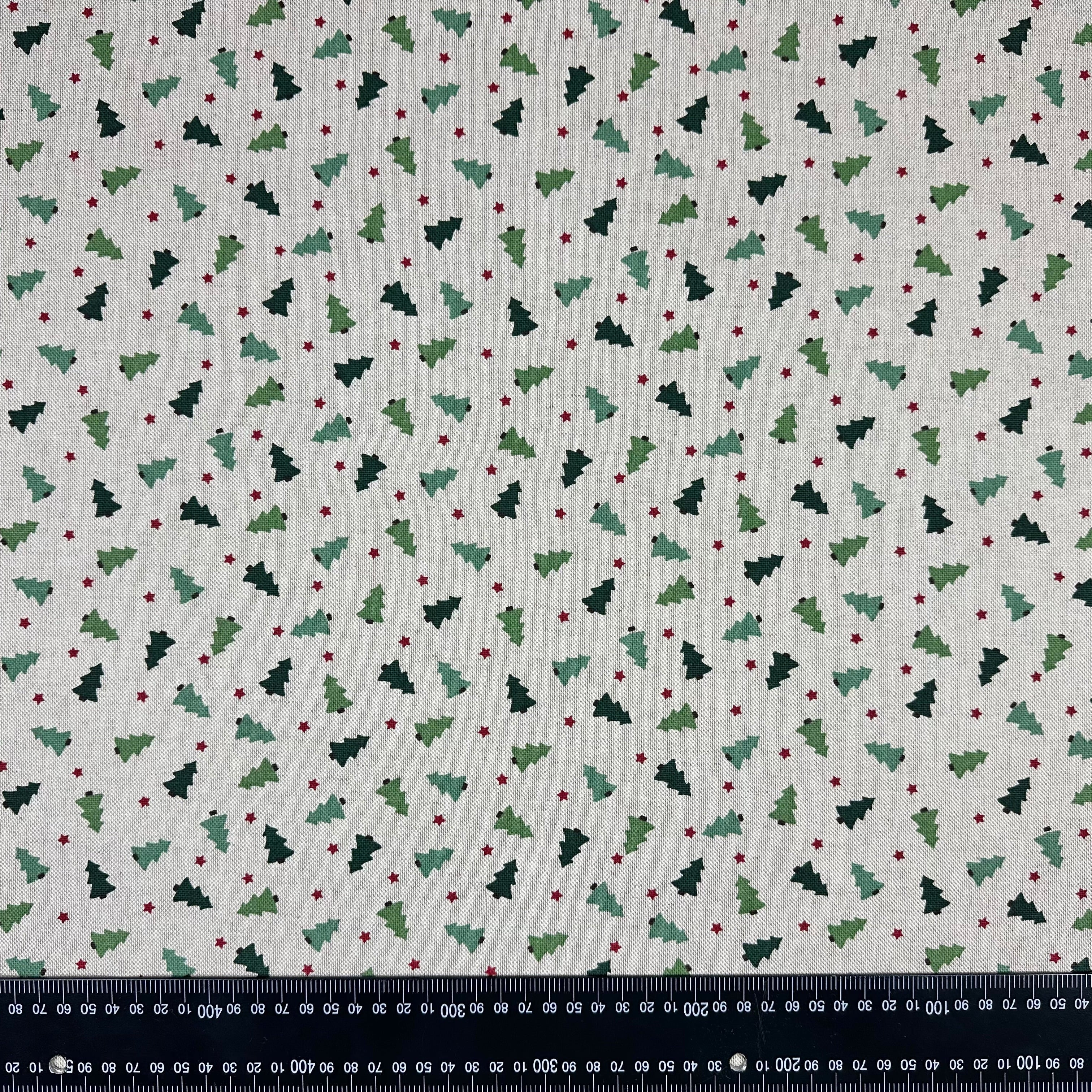 T496 Mini Christmas Trees Linen flat with scale