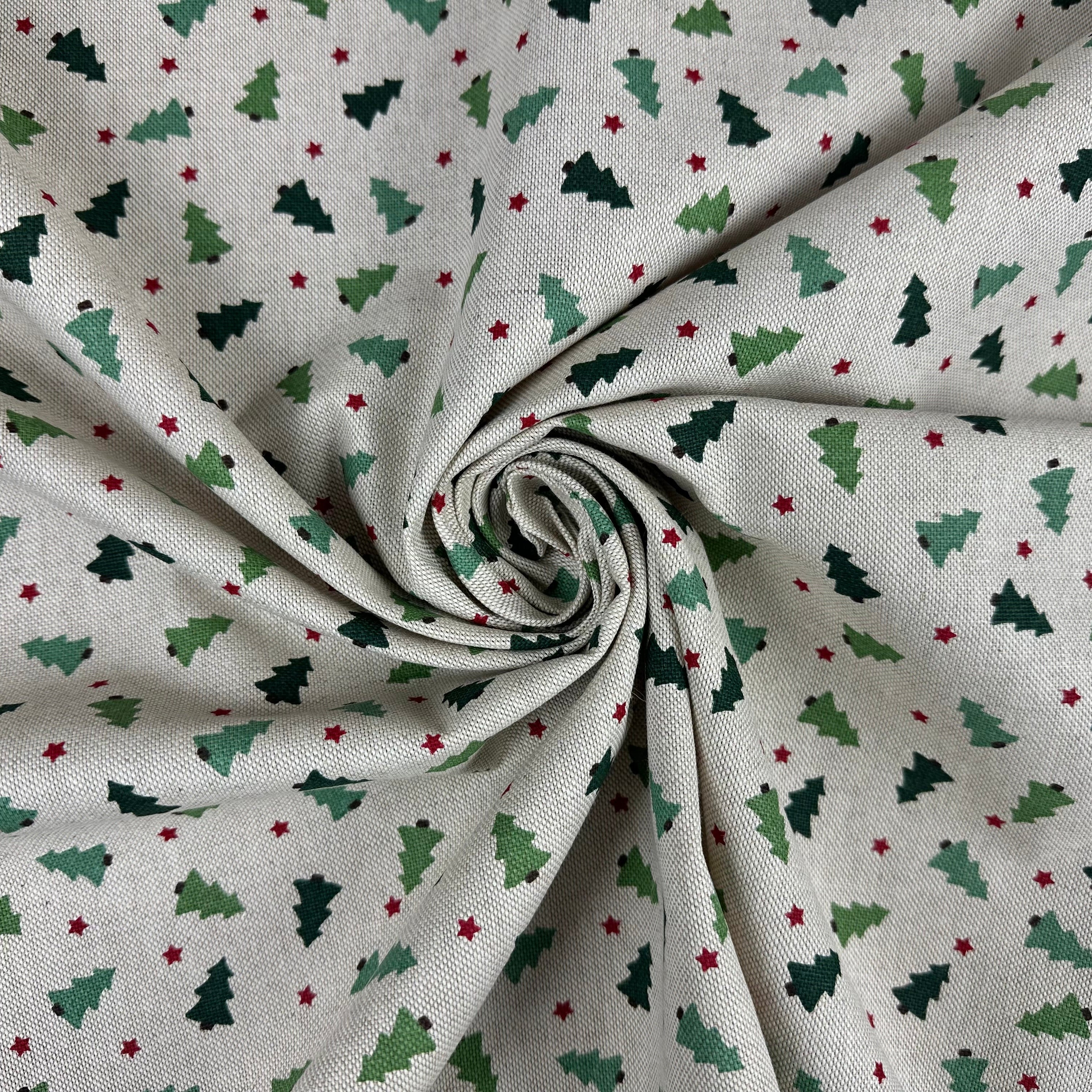 T496 Mini Christmas Trees Linen gathered