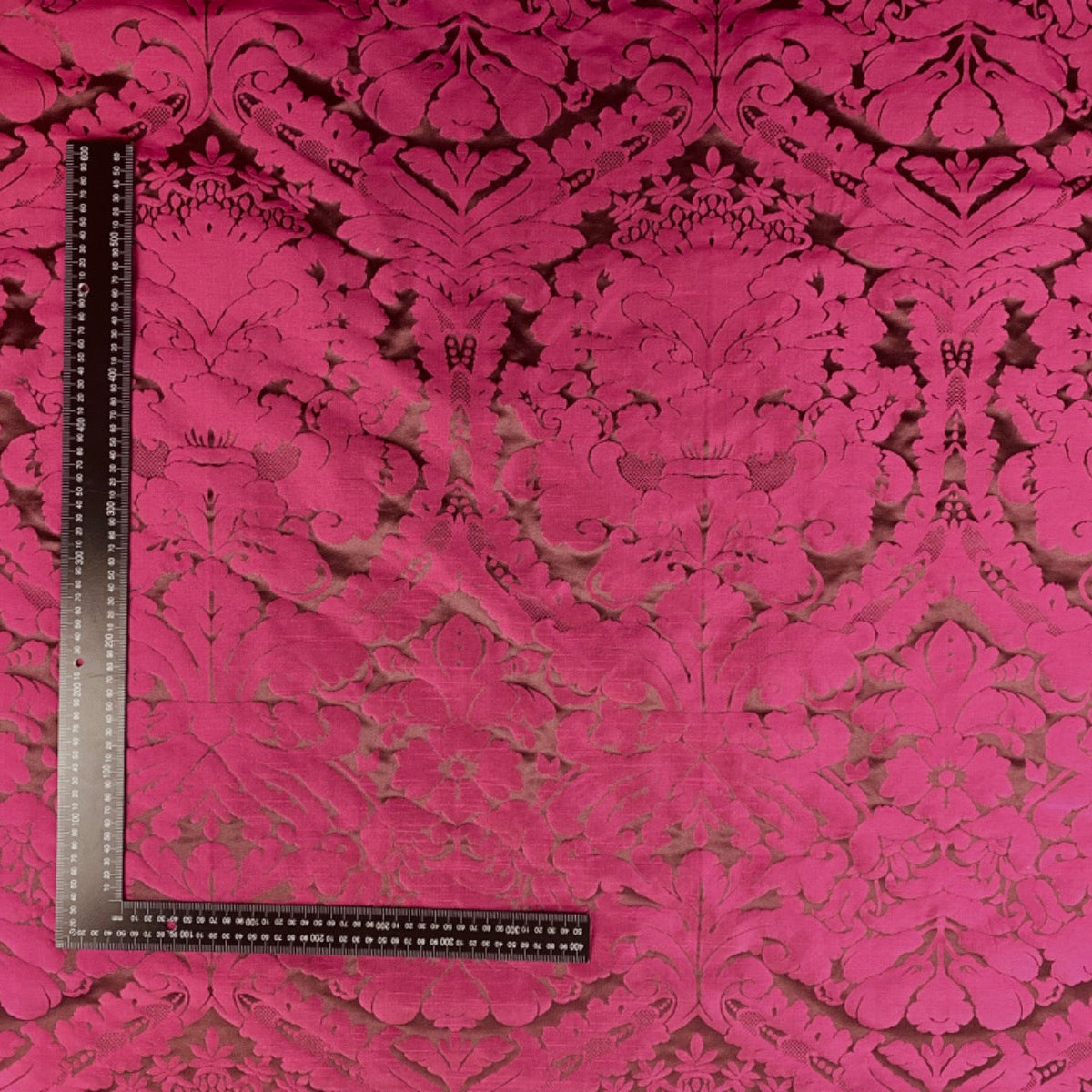 T524 Dutch Damask Deep Pink fabric scale