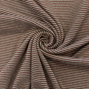 T580 Brushed Stripe Jersey Knit Burgundy Silver Fabric Gathered