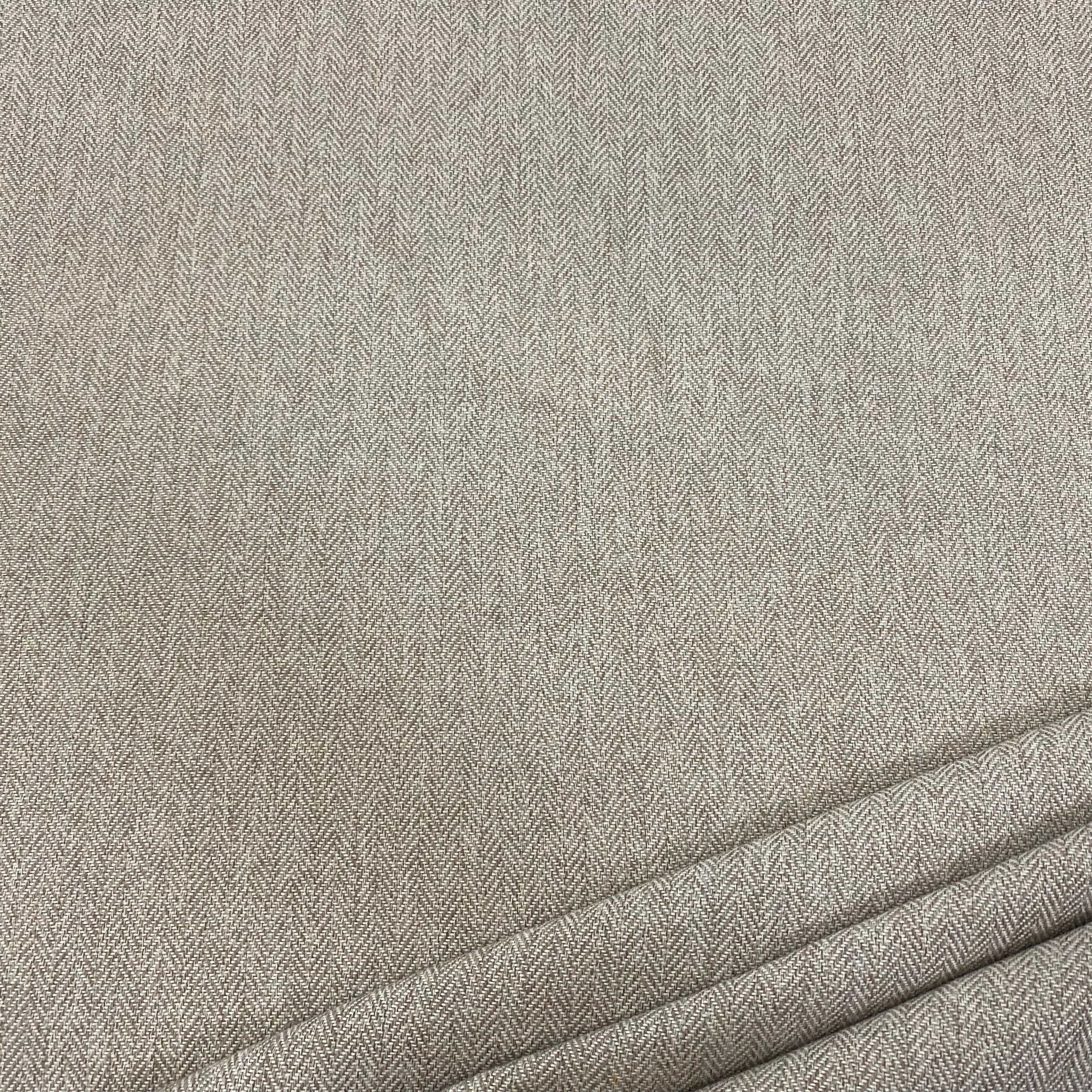 Wool effect herringbone fabric natural 