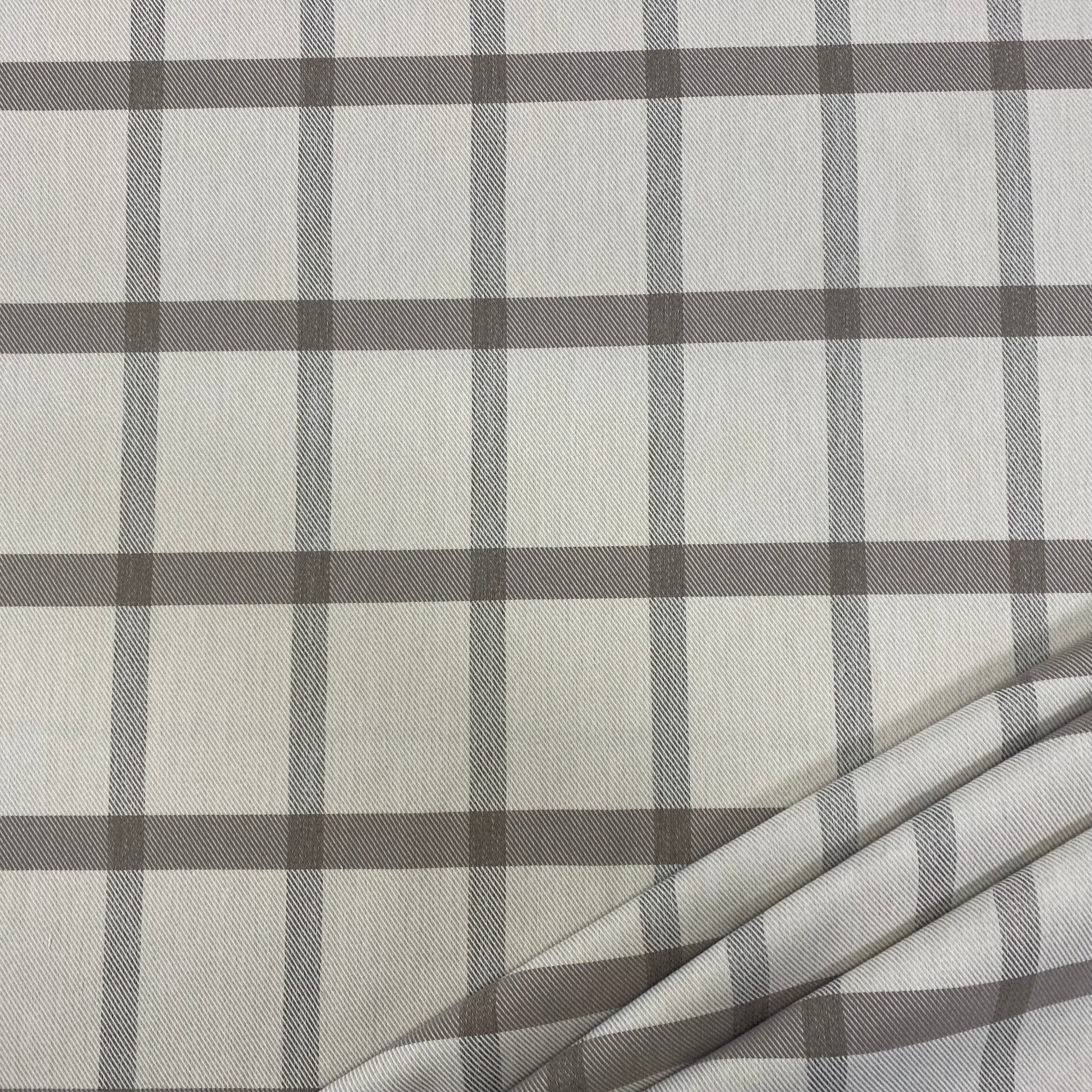 Ivory wool effect tartan for upholstery and curtains 