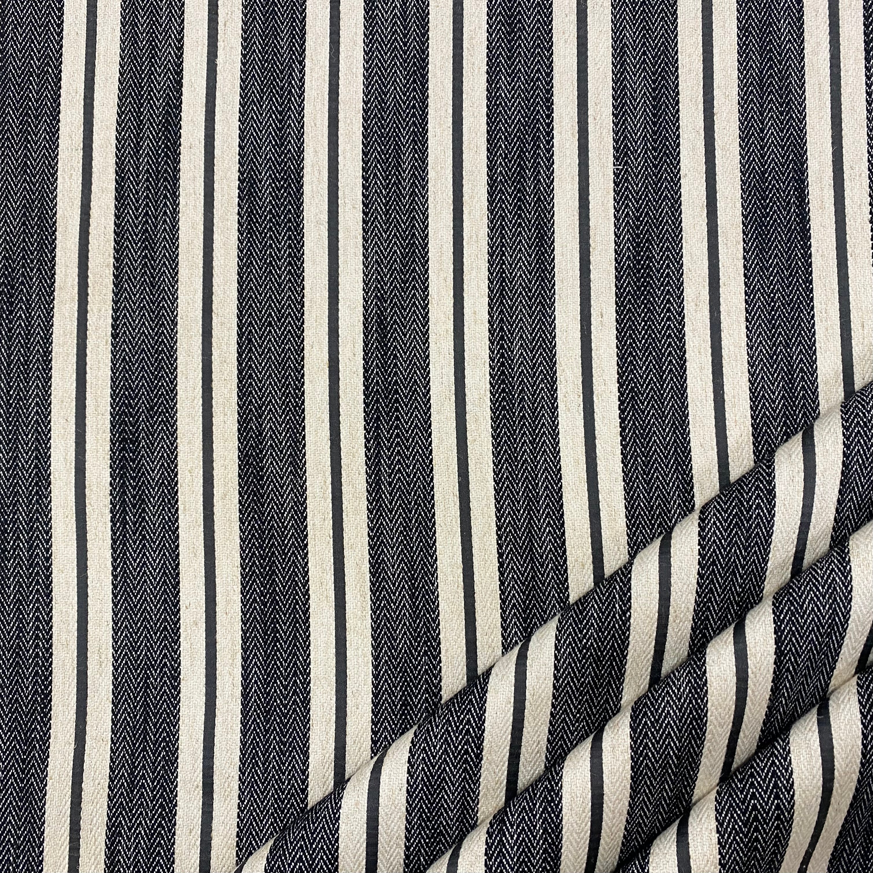 Tex Ex Arley woven stripe Charcoal Tex Ex 2922 Fabric