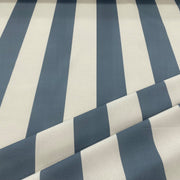 Blue bold cotton stripe fabric folded