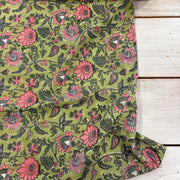 The Trailing Rajasthan Flower Block Print Tex Ex 2947 Fabric