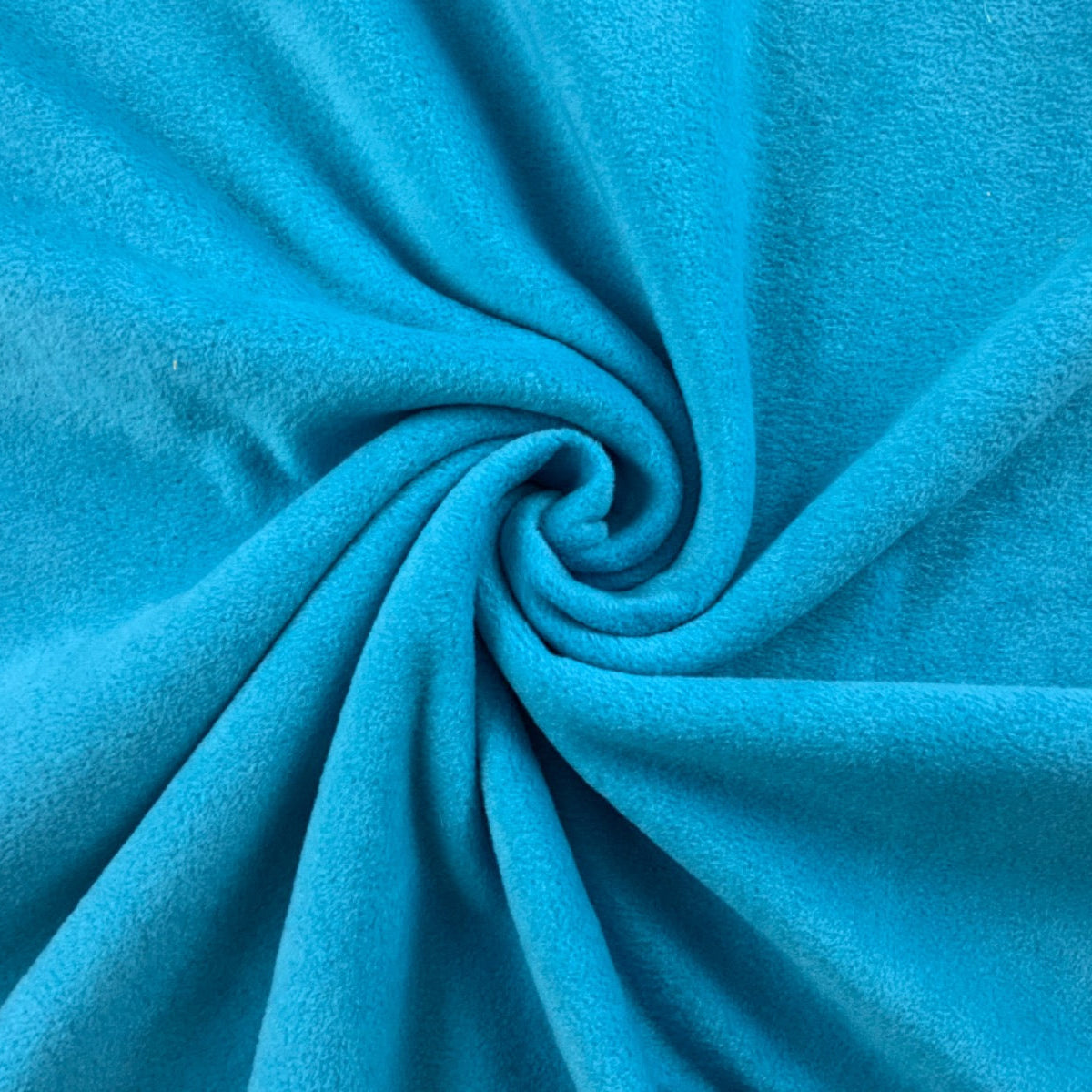 Turquoise Polar Fleece Fabric Gathered