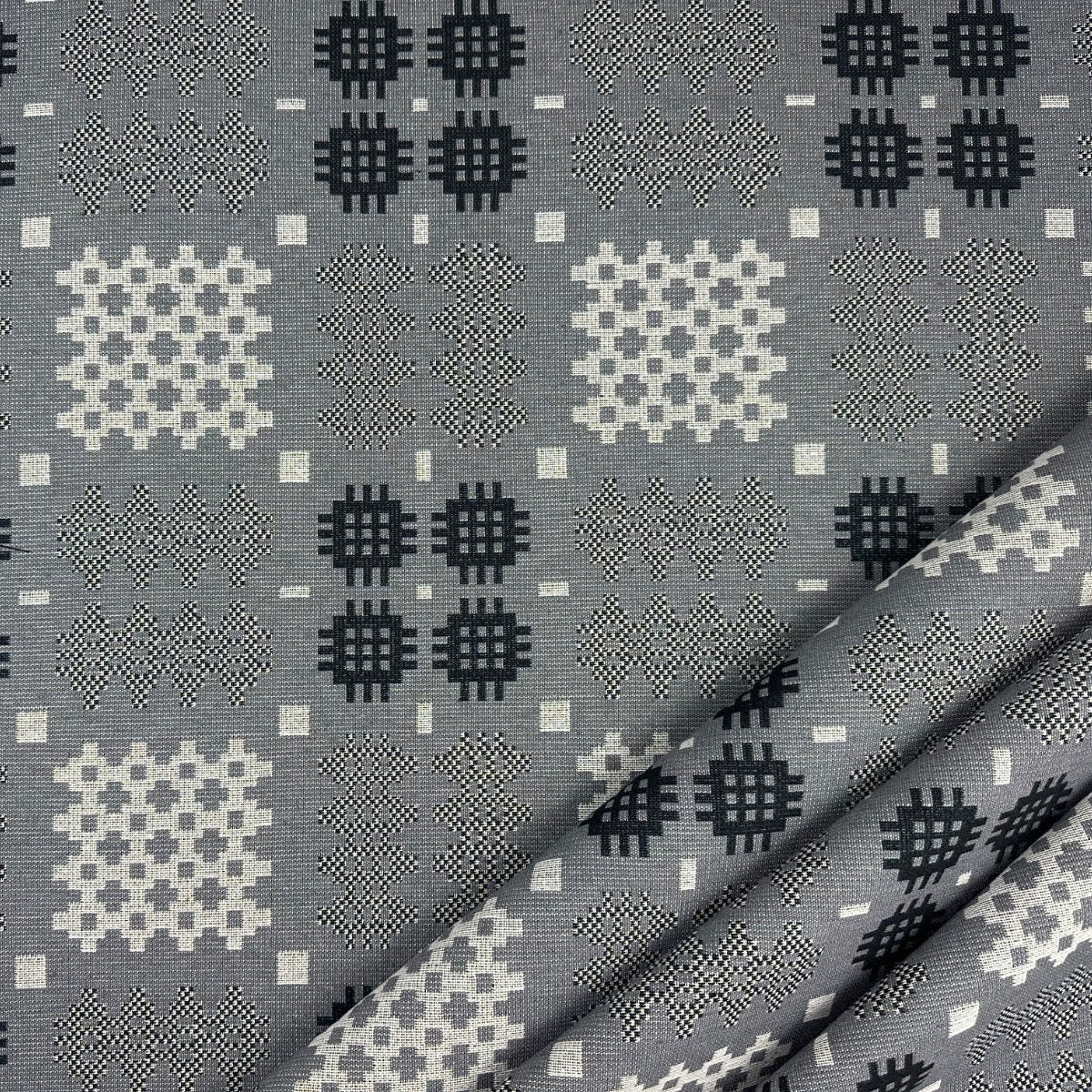 Welsh Blanket tapestry grey fabric 