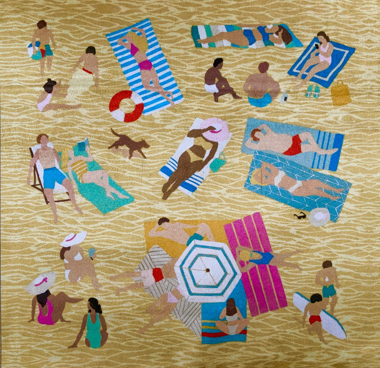 Beach Day Velvet Cushion Panel