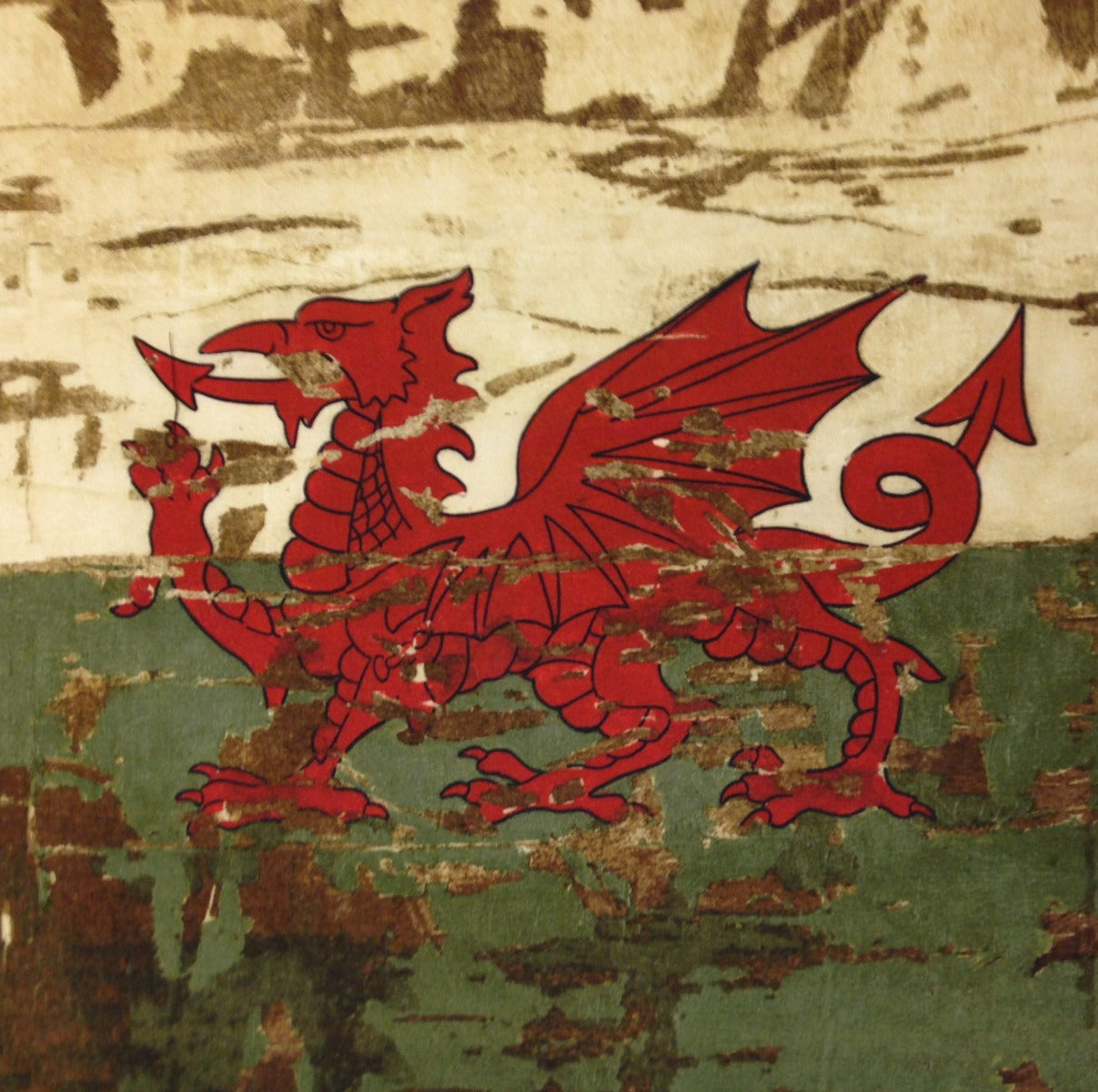 Antique Welsh Flag Cushion Panel