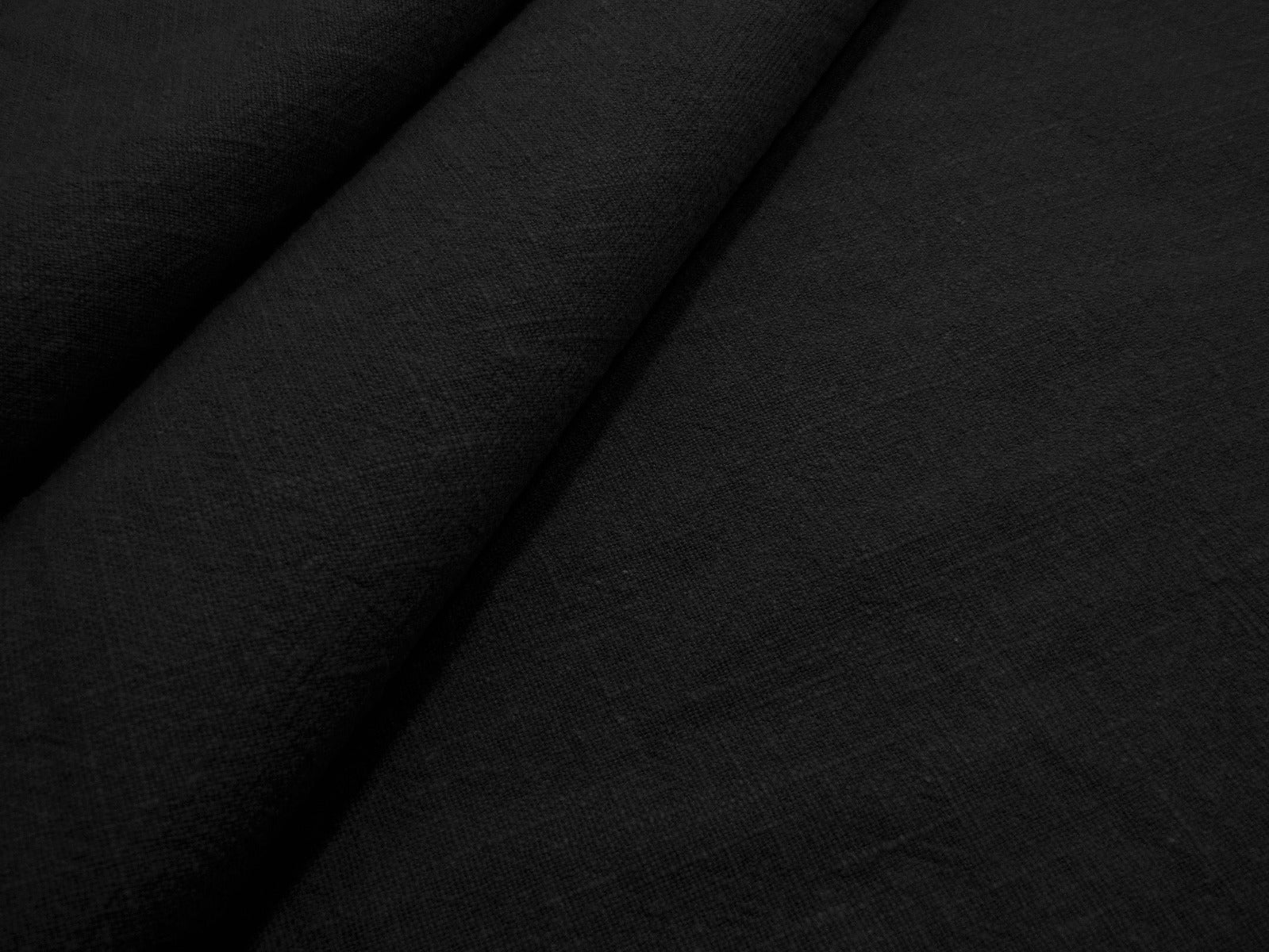 Washed Ramie Linen Look Black B182