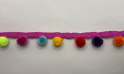 Multi Velvet Pom Pom Trim