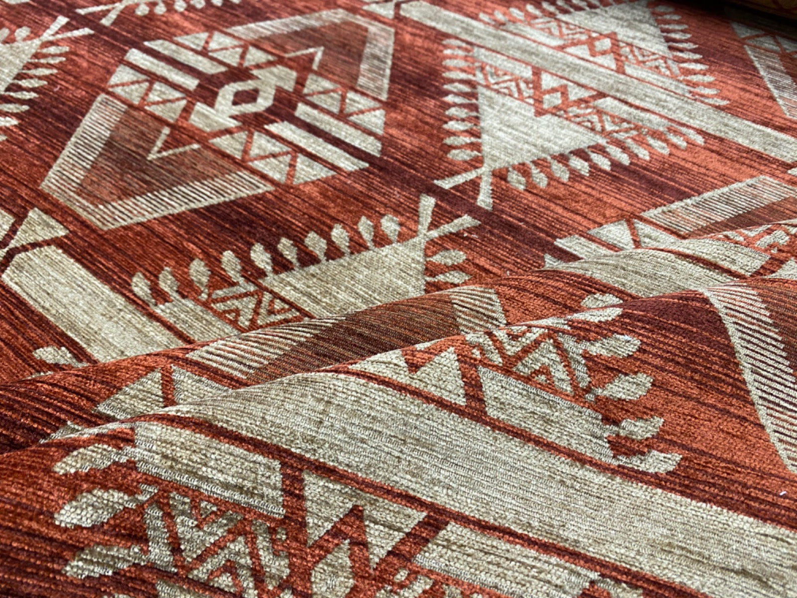 Tex Ex 2687 Inca Ikat  FR Chenille Fire