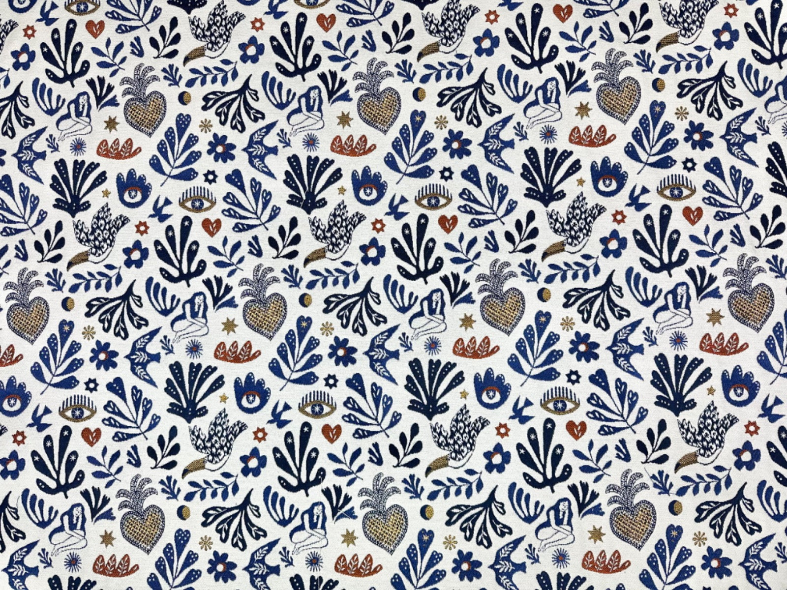 H332 Matisse Folk Tapestry Indigo