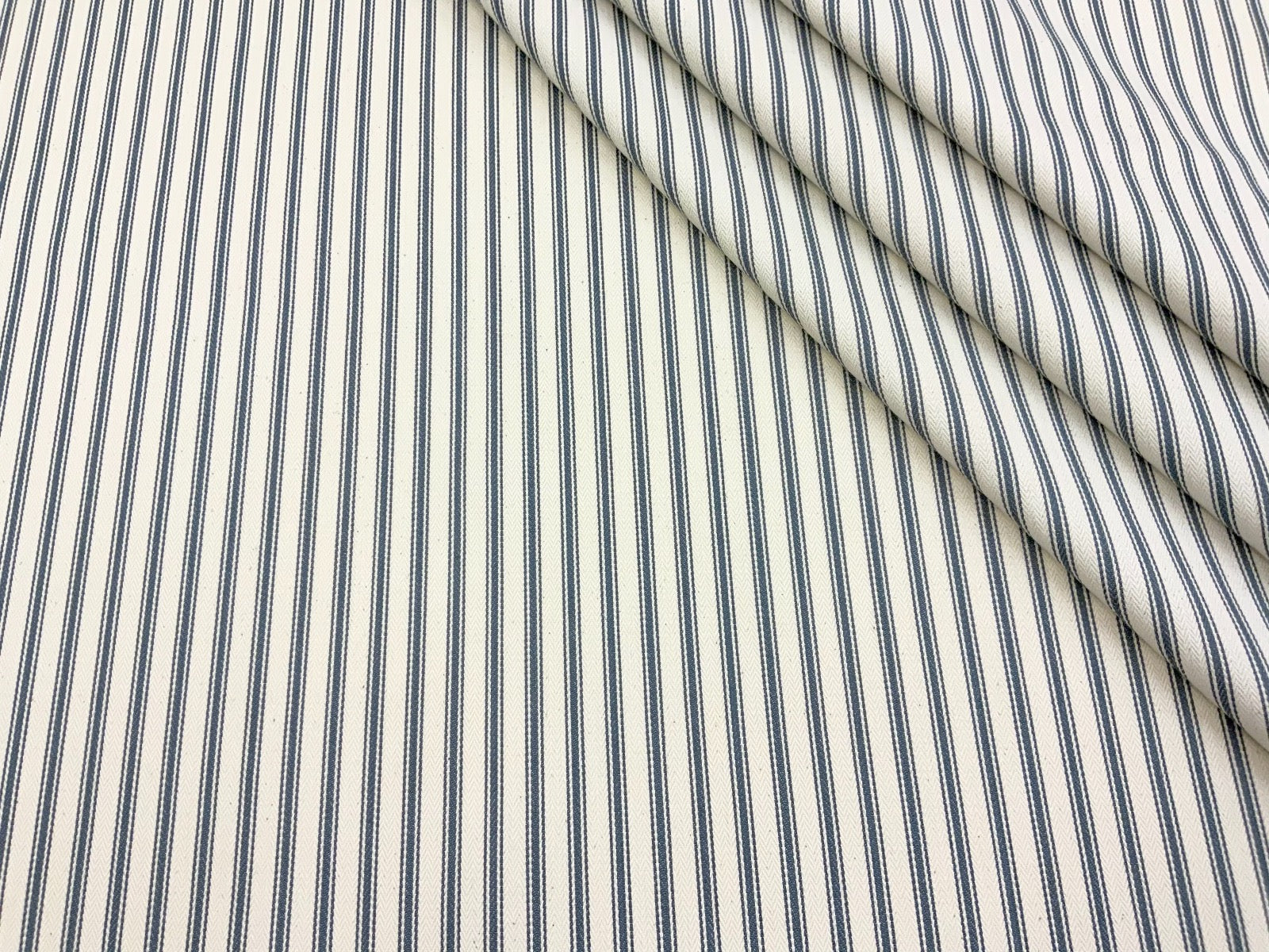 S121 French Woven Ticking Teal