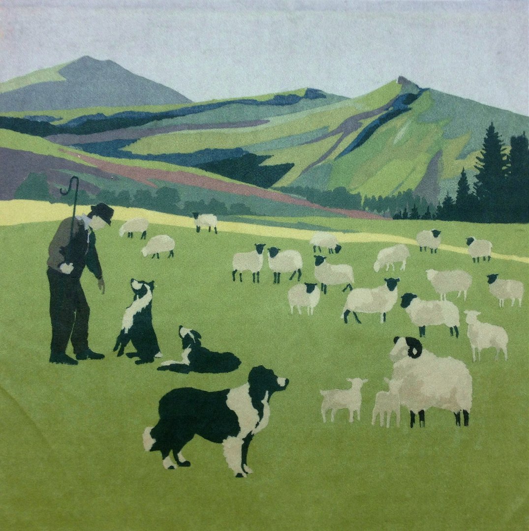 Cymru Hill Farmer Shimmer Velvet Cushion Panel