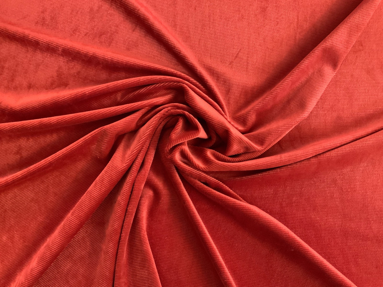 I378 Ribbed Stretch Velour Rust