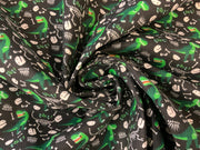 I409 Dino Roar Brushed Cotton Flannel Black