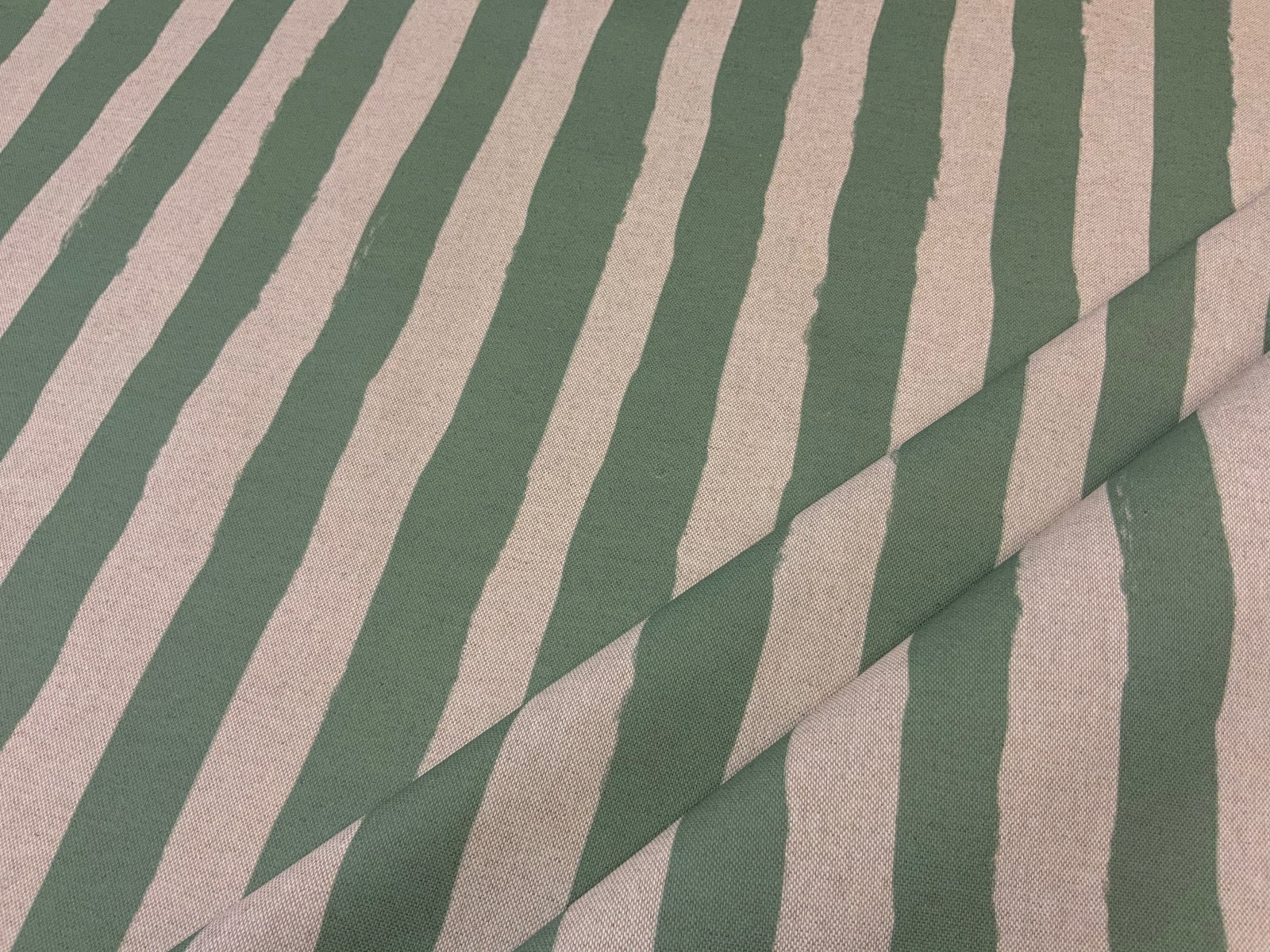 S144 Paint Stripe Oilcloth Green