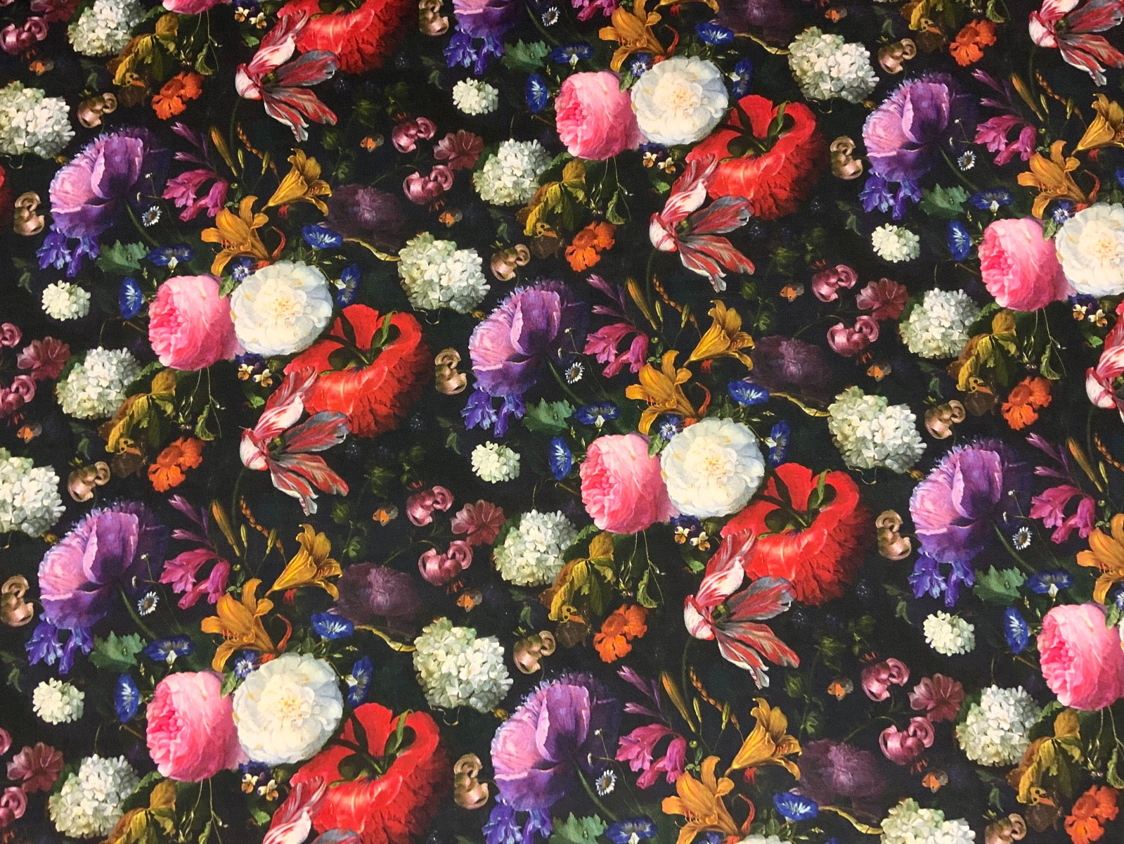 Peony Cotton Black Multi T398