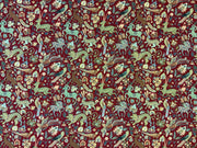 S211 Tudor Woodland Animals Tapestry Red/ Multi