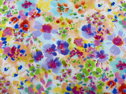 Watercolour Flowers Stretch Viscose Multi W42