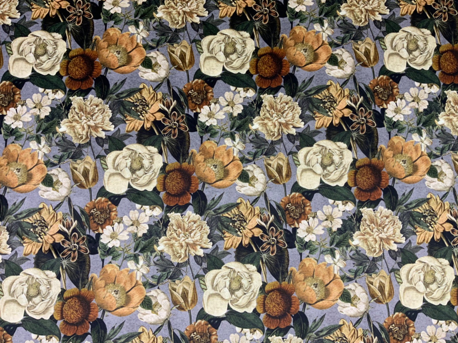 Tex Ex 2677 Antique Flower Velvet Grey