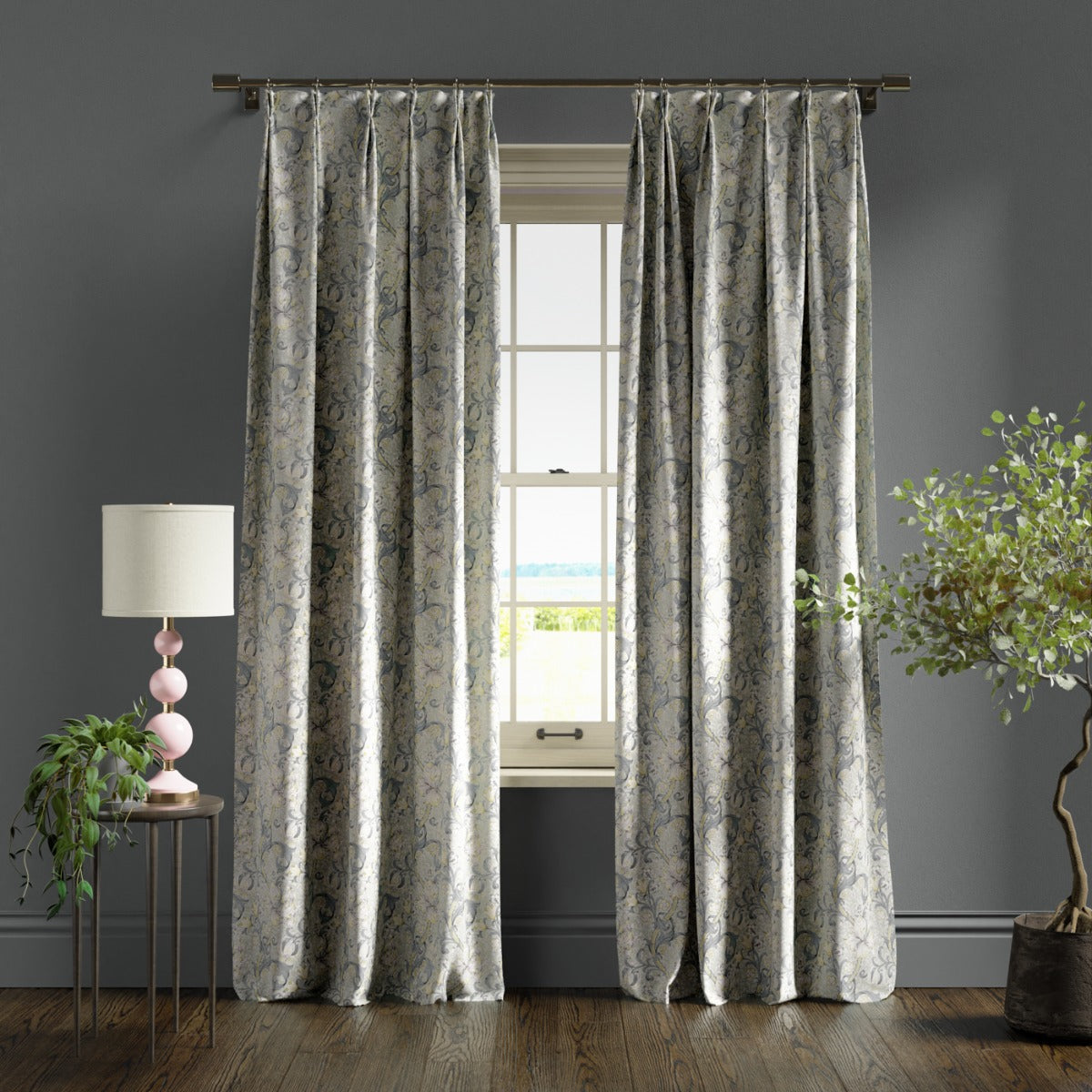 Clarke & Clarke Golden Lily Linen Blush